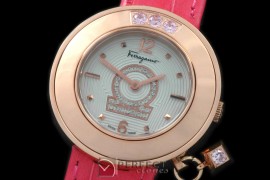 FGM0104Gaucino Sparkling Ladies RG/LE White/Pink Swiss Quartz