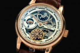 PPDT10006 Skeleton Duo Time/Moon Phase RG/LE White Asian 2813