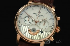 PPCC01006 Classic Chrono RG/LE White Jap Qtz Chrono