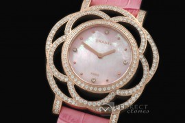CHJW-114 Jewellery Watches Ladies RG/Diam/LE MOP Pink Swiss Qtz