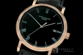 PP00127 Calastrava Automatic RG/LE Black Asian 2824