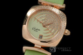 GLPV-119 Pavonina Ladies RG/ST Lime Green Swiss Quartz
