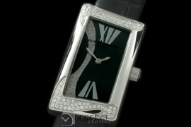 VC1972-102D 1972 Ladies SS/Diam/LE Black Swiss Qtz