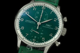 IWPG10107 Portuguese Chrono SS/LE Green Jap OS20