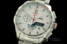 TGCA10201 Grand Carrera GT SS/SS White Jap Quartz Chrono