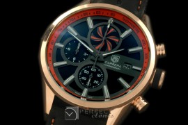 TG-50-009R Carrera 50yrs Anni Chrono RG/LE Black/Org Jap OS2Qu