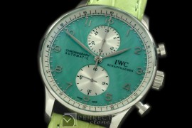 IWPG10103 Portuguese Chrono SS/LE MOP Green Jap OS20