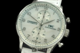 IWPG10101 Portuguese Chrono SS/LE MOP White Jap OS20