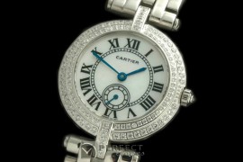 CARMR10001D Must De Cartier Ronde SS/SS/Diam White Jap Quartz