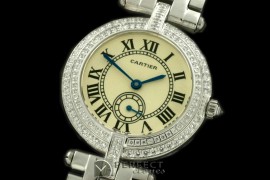 CARMR10002D Must De Cartier Ronde SS/SS/Diam Off White Jap Quart