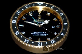 RLDC20138 Dealer Clock GMT Style Black Gold Swiss Quartz