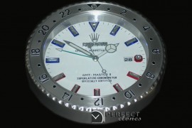 RLDC20117 Dealer Clock GMT Style White Steel Swiss Quartz