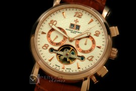 VC00196 Matle Calender Tourbillon RG/LE White Asian 2813