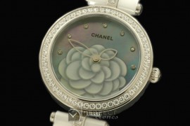 CHMPR-W-103 Mademoiselle Prive Ladies White Cer/Diam MOP Green J