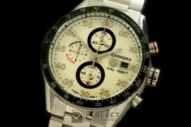 TGCA00251S Carrera Date Chrono SS/SS White Jap Qtz