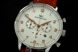 IWPG20013L Portuguese Chrono SS/LE White/Gold Jap OS20
