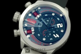 WLD30103 K38 Chronograph SS/RU Grey/Red Jap Qtz