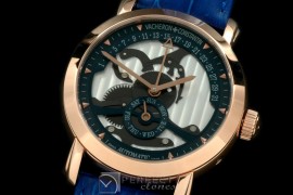 VC00208 Malte Retrogating Day/Date RG/LE Blue Asian 2813