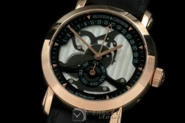 VC00207 Malte Retrogating Day/Date RG/LE Black Asian 2813