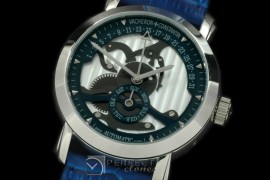 VC00203 Malte Retrogating Day/Date SS/LE Blue Asian 2813