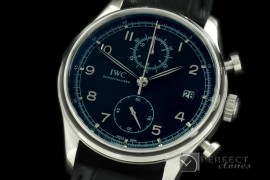 IWPG10144 Portuguese Chrono Date SS/LE Black Jap OS20