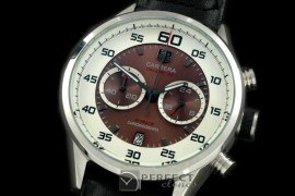 TG-50-104R Carrera 50yrs Chrono SS/RU White/Brown Jap OS2Quart