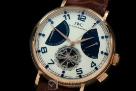 IW00313 Retrogating Date/Reserve Tourbillon RG/LE Wht Asian 2813