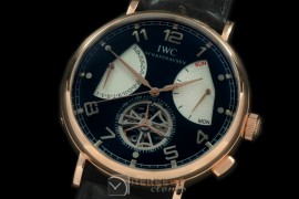 IW00314 Retrogating Date/Reserve Tourbillon RG/LE Blk Asian 2813