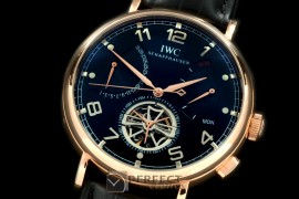 IW00312 Retrogating Date/Reserve Tourbillon RG/LE Blk Asian 2813