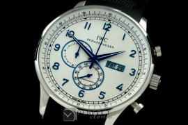 IWPG10152 Portuguese Chrono Day/Date SS/RU White/Blue Jap OS20