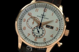 IWPG10157L Portuguese Chrono Day/Date RG/LE White/Gold Jap OS20