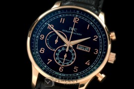 IWPG10158L Portuguese Chrono Day/Date RG/LE Black Jap OS20
