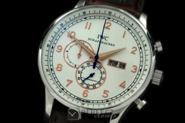 IWPG10153L Portuguese Chrono Day/Date SS/LE White/Gold Jap OS20