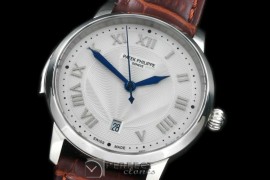 PP00706 Calastrava Automatic SS/LE White Roman Asian 2824