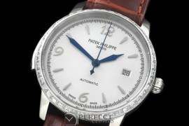 PP00701D2 Calastrava Automatic SS/LE White Num Asian 2824