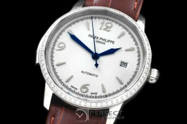 PP00701D Calastrava Automatic SS/LE White Num Asian 2824
