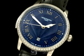 PP00707D Calastrava Automatic SS/LE Black Roman Asian 2824