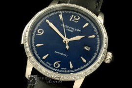 PP00702D2 Calastrava Automatic SS/LE Black Num Asian 2824