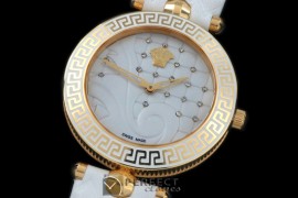 VE00011 Medusa Vanitas Ladies YG/RU White Swiss Quartz