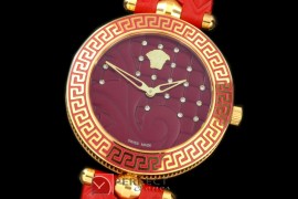 VE00013 Medusa Vanitas Ladies YG/RU Maroon Swiss Quartz