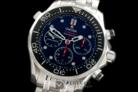 OM300M-401 Seamaster Pro 300M Chrono SS/SS Blk/Blk A-7753