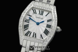 CAR-TOR-101D Tortue De Cartier SS/SS White Swiss Quartz