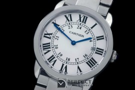 CAR-RS-101 Ronde De Cartier Solo Mid SS/SS White Swiss Quartz