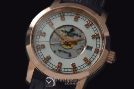 VC00518 Matte Skeleton Automatic RG/LE White Asian Eta 2824
