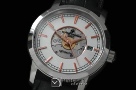 VC00502 Matte Skeleton Automatic SS/LE White Asian Eta 2824