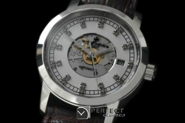 VC00506 Matte Skeleton Automatic SS/LE White Asian Eta 2824