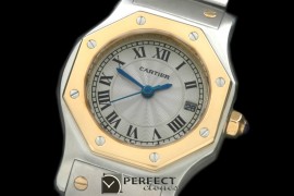 CARS70006 Ladies Original Santos SS/YG White Swiss Quartz