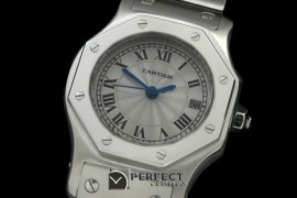 CARS70001 Ladies Original Santos SS/SS White Swiss Quartz