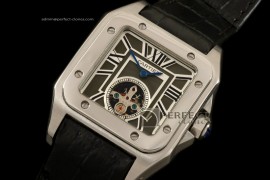 CARS10062 Santos 10Tourbillon SS/LE Black Asian Manual 17J H/W