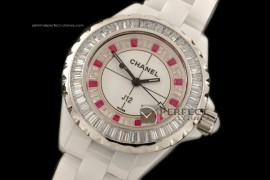 CHAJL10002 J12 Joaillerie Ladies White/Red/Clear Jap Quartz